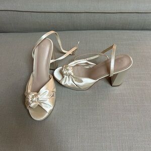 Coutgo Women's Knot Platform Heeled Sandals Open Toe Chunky Heel